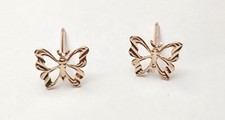 New 14k Yellow Gold Butterfly Earrings