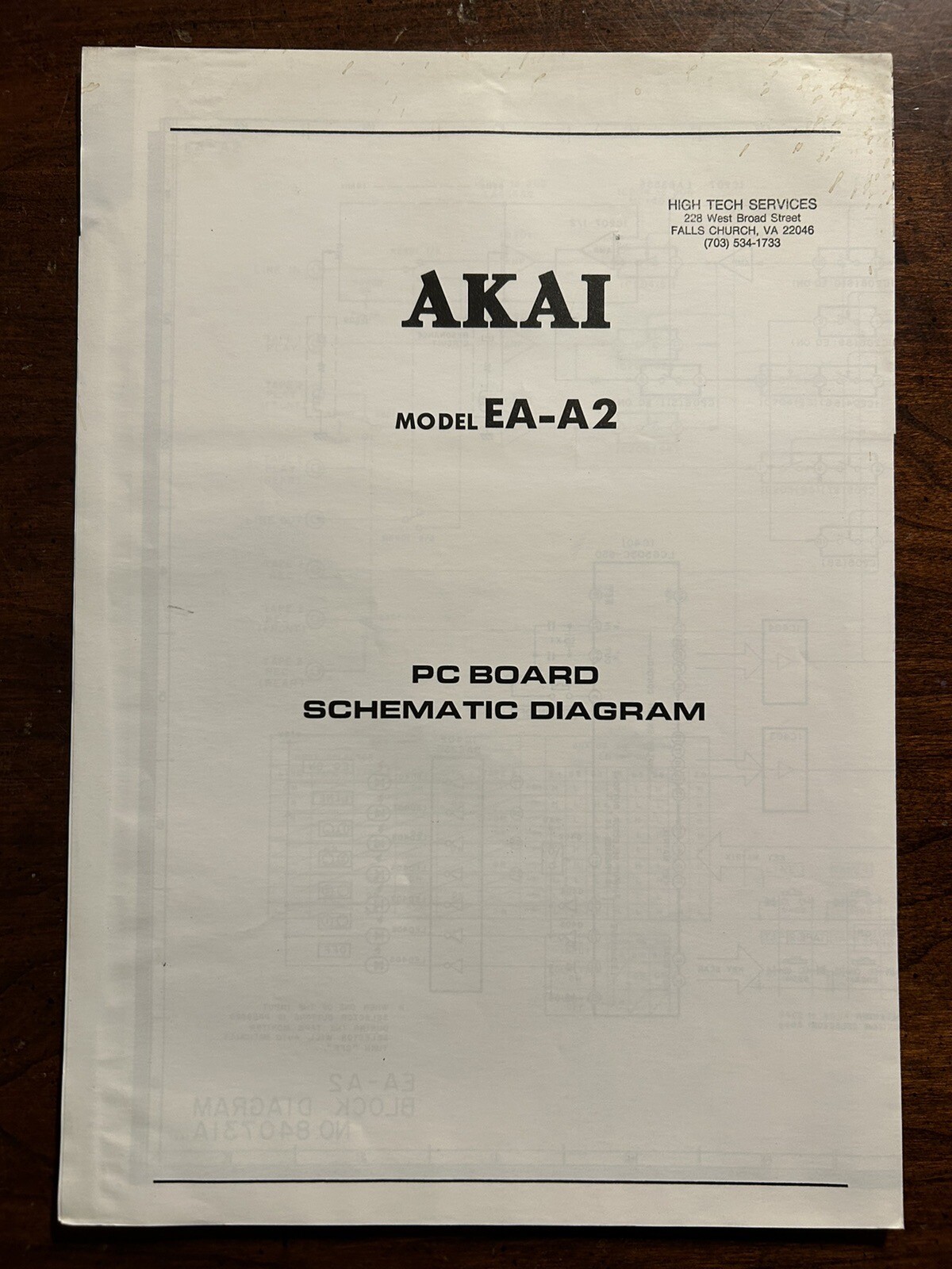 Akai Model EA-A2 Graphic Equalizer Schematic Diagram PC Board Manual Genuine
