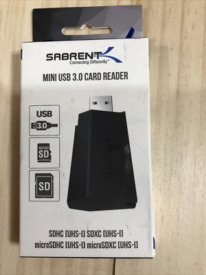 Sabrent CR-UMSS Mini USB 3.0 Micro SD and SD Card Reader -  SEALED
