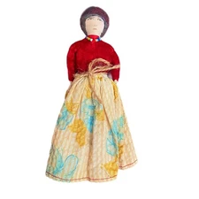 Primative 1930s Handmade Native American Navajo Indian Woman Cloth Doll Folk Art
