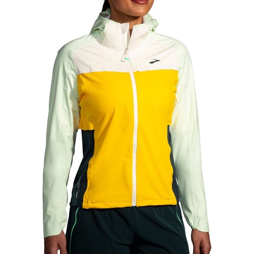 Brooks High Point Waterproof Womens Running Jacket Yellow Run Lightweight Ladies