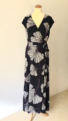 Neu Esprit Coll. Cocktail Party Freizeit Sommer Maxi Kleid In Wickeloptik Gr.36