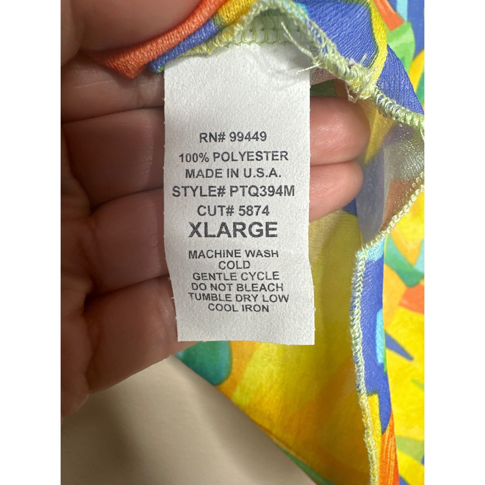 I'VORY VTG Abstract Print Top Colorful Geometric Pattern Sleeveless Blouse XL