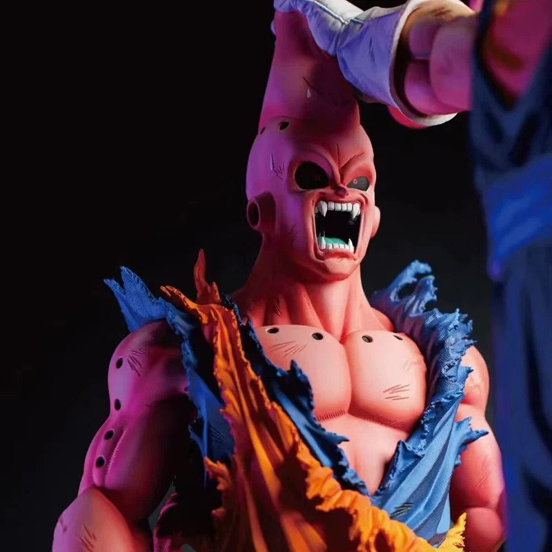 🌟 Vegeto vs Buu Figurine Dragon Ball Z 28cm – 2 Têtes Incluses – Statue DBZ - Photo 2/4