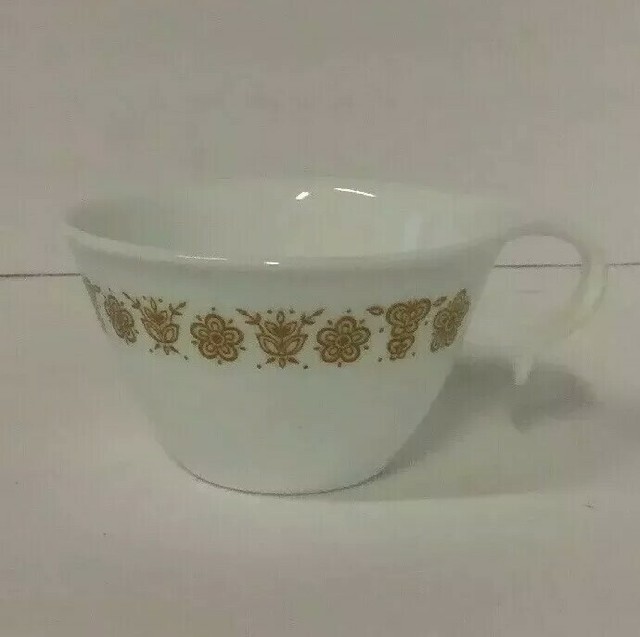 Corelle Corning Ware Gold Trimmed Butterfly Tea Cup Coffee Mug with Hook Handle eBay