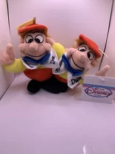 DISNEY STORE PLUSH BEAN BAG TWEEDLE DEE/DUM  8" ALICE IN WONDERLAND