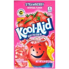 Kool-Aid Strawberry Flavored Unsweetened Caffeine Free Powdered Drink Mix, 48