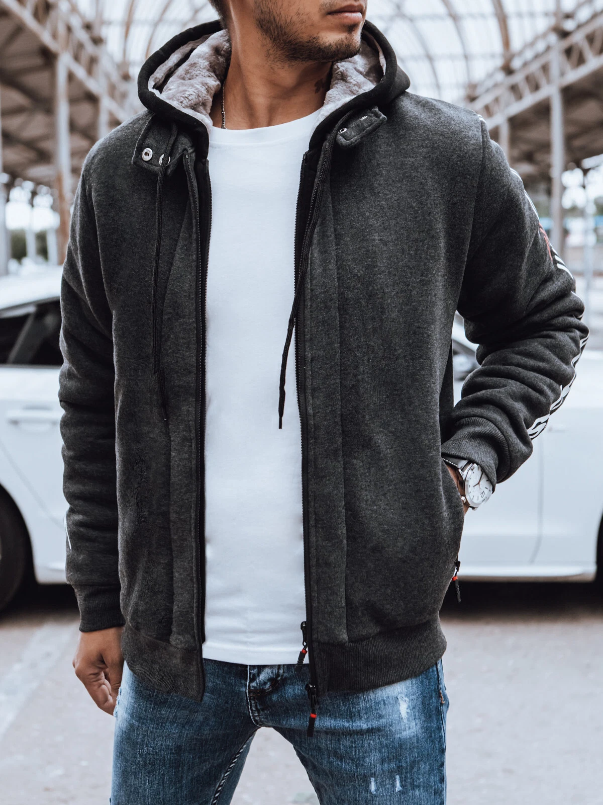 SACAI Felpa con cappuccio uomo foderata zip maglione uomo MIX DSTREET M 3XL