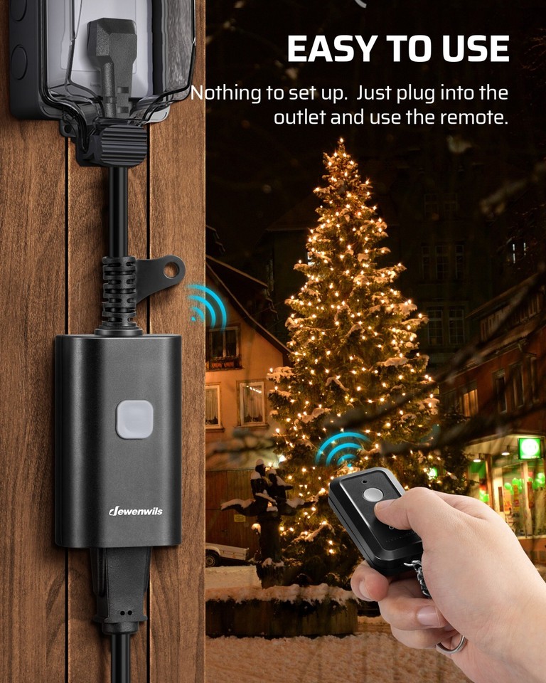 Outdoor Panel Setup Remote DEWENWILS Outdoor Remote Control Outlet, 15A Wireless Remote Control ...