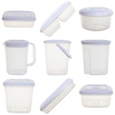 NEW Plastic Food Storage Boxes Box Fridge Jug Canisters & Cereal Storers Choice