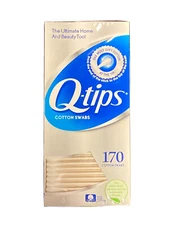 New! Q-Tips Cotton Swabs 170 Count 1 Box