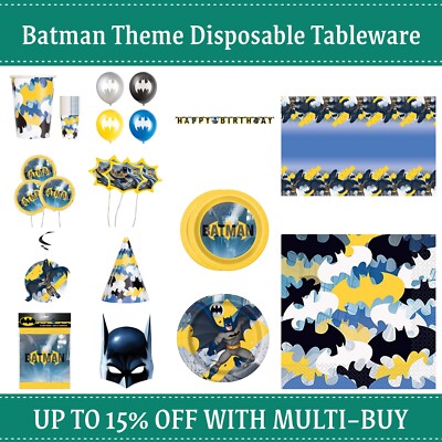 Batman Party Deko Geschirr Set Tassen Teller Banner Geburtstag Party Paket