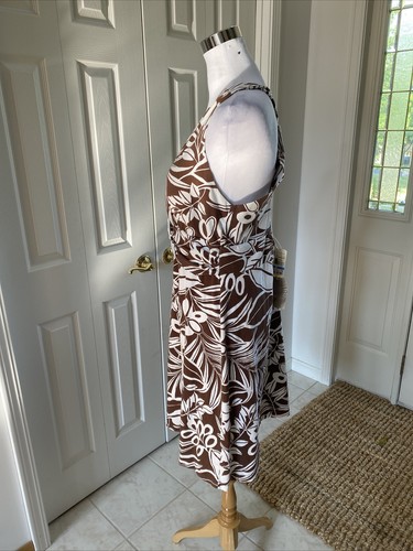 NWT Tommy Bahama Hana Leaf Brown White Buckle Empire Criss Cross Back XL $155 - Picture 3 of 7