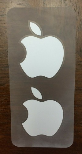 2 Apple Logo Stickers Genuine Original White Decals New 1.75" x 2" - 第 2/2 張圖片