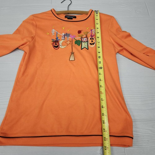 Reference Point Halloween Orange Long Sleeve TShirt Womens Size Small - Picture 6 of 7