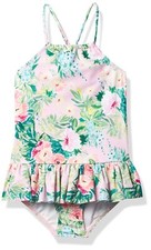 Seafolly 293049 Girls' Apron Front Tank One Piece Swimsuit Size 6