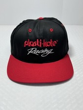 Vtg 90s Plasti-Kote Racing Cap Script Logo Nascar Snap Back Trucker Baseball Hat