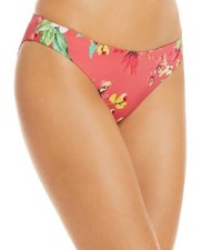 Aqua Swim Womens Floral Print Pull-On Wide Strap Bikini Swimsuit Size Large