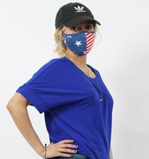 STAR STRIPE Washable Reusable Face Mask - Double Layer With Filter Pocket 3pcs