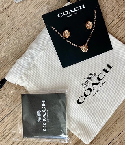 Coach Rose Gold, Open Circle Necklace 