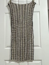 Charming Charlie Double Layer Scarf, Browns, Whites & Black, ~36” x 14”