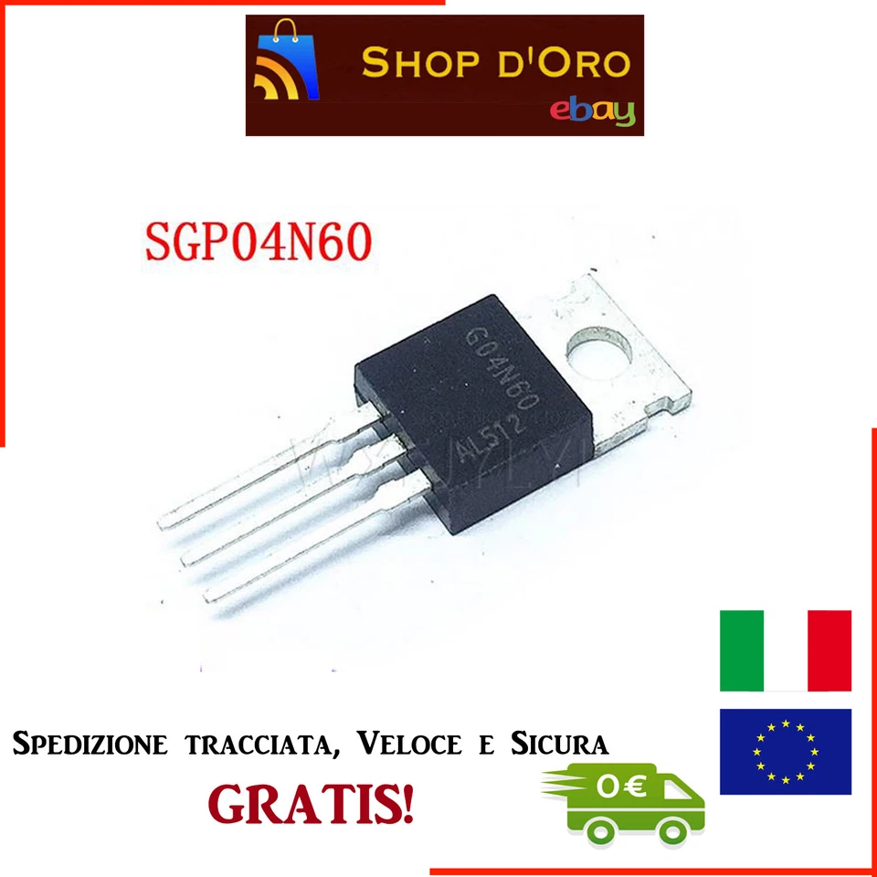 2 pz SGP04N60 - G04N60 - TRANSISTOR - MONTA SU PER BIMBY THERMOMIX ROBOT CUCINA