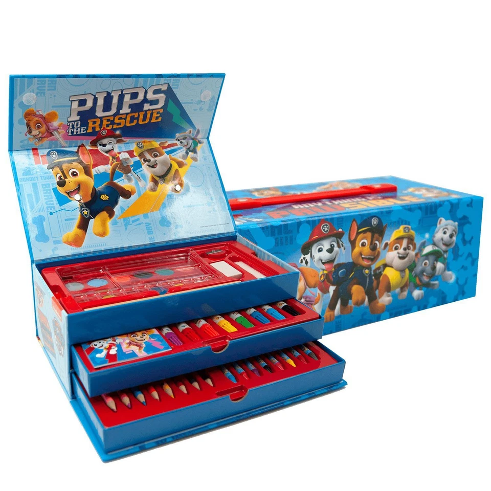 Paw Patrol Kreativset Malkoffer mit Stiften, Wasserfarben und mehr