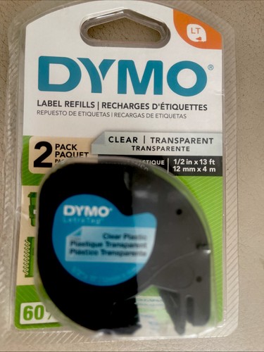 DYMO 2 PACK LABEL REFILLS CLEAR Transparent NEW SEALED - Picture 2 of 3