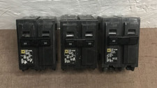 Lot of 3 Square D 120/240V 2-Pole Circuit Breakers Two 30A  One 40A Working