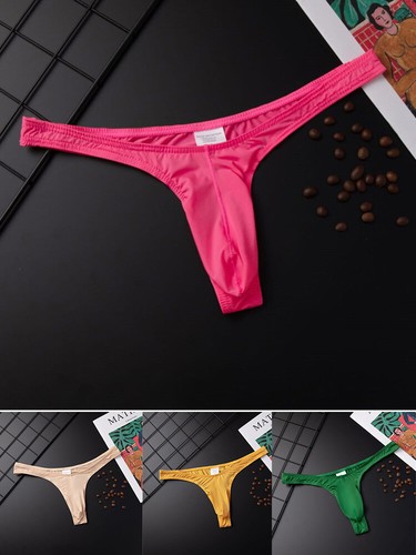 Men's G-String Pouch Briefs T-Back Panties Underwear Bikini Sexy Thong Lingerie - Picture 8 of 20