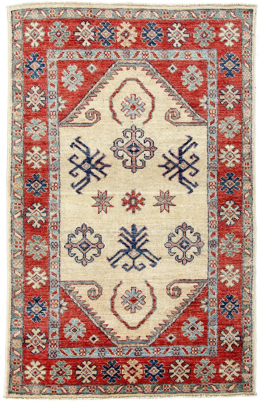 Carpetfine Tappeto Kazak - 78x131 cm Blu,Rosso - Annodato a mano Carpetfine Tappeto Kazak - 78x131 cm Blu,Rosso - Annodato a mano