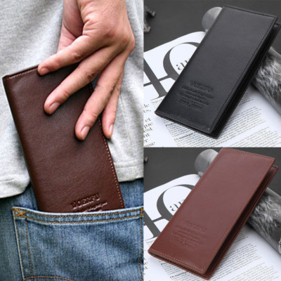 Men's Long Billfold Leather Wallet ID Card Holder Purse Clutch Checkbook Handbag