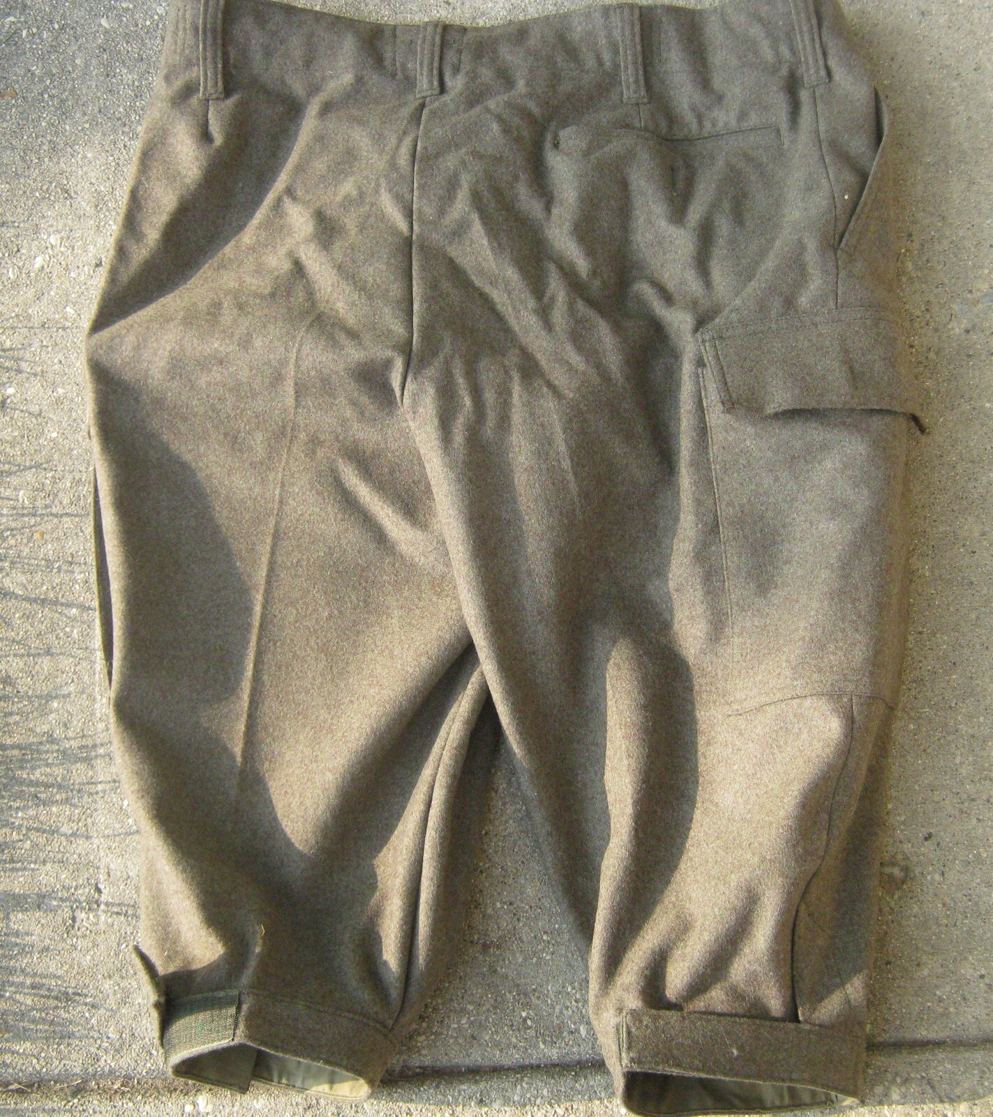 VTG 1970's Mens Green German Military Pants Trousers Cargo Wool NATO 38x28"