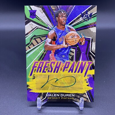 /25!  2022-23 Panini Court Kings Fresh Paint Jalen Duren RC AUTO PISTONS Rookie