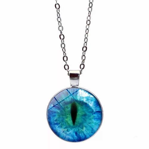 Vintage Turkish Evil Eye Pendant Alloy Devil Eye Necklace Blue Eye SILVER CHAIN - 第 4/4 張圖片
