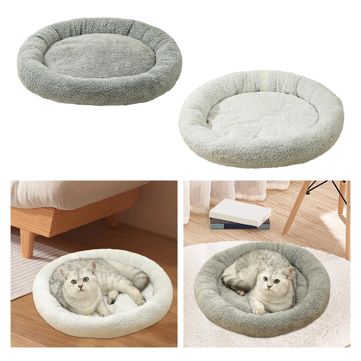 Plush Round Pet Bed for Cats or Small Dogs Dog Cat Bed for Puppy Kitten Cats