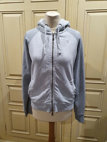 FAT FACE UK 10 TWO TONE GREY MARL LIGHT ZIP UP HOODIE WARM WINTER LOUNGE VGC - Picture 5 of 12