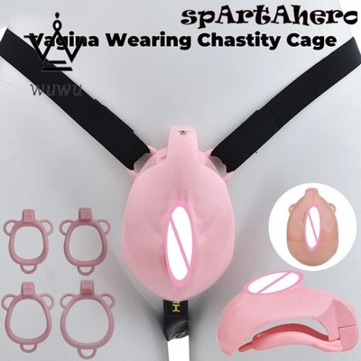 New Simulated Female Lower Body with 4 Size Ring Abstinence Chastity Cage