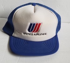 Vintage United Airlines, Blue Snapback Mesh Truckers Hat. Aircraft Boeing