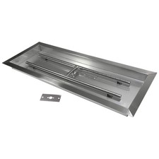 30 X 10 Drop-in Fire Pit Pan Burner Stainless Steel 125000 Btu Natural Gas