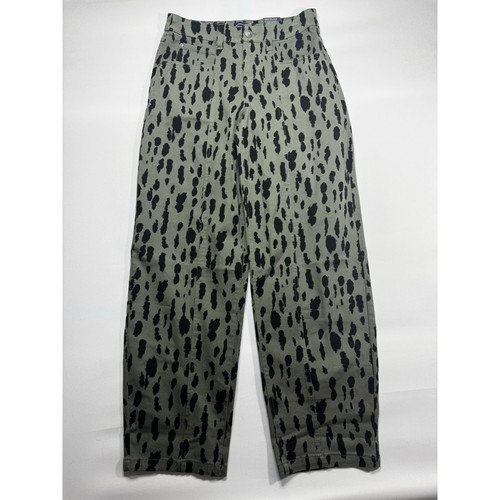 NWT Scoop Women's Leopard Print Green Black Barrel Jeans - Size 4/32" (30x31)*