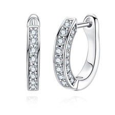 0.26 Carat D VVS1 Round Cut MOISSANITE Huggie Hoop Earrings 925 Sterling Silver