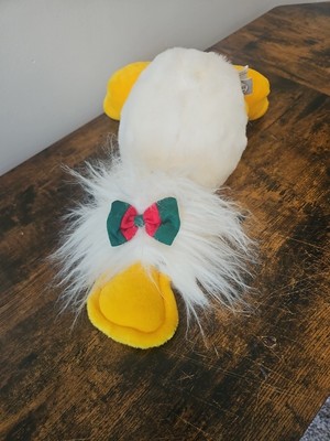 14'' Ganz Heritage WHITE GOOGLES 1989 DUCK RED GREEN BOW plush stuffed