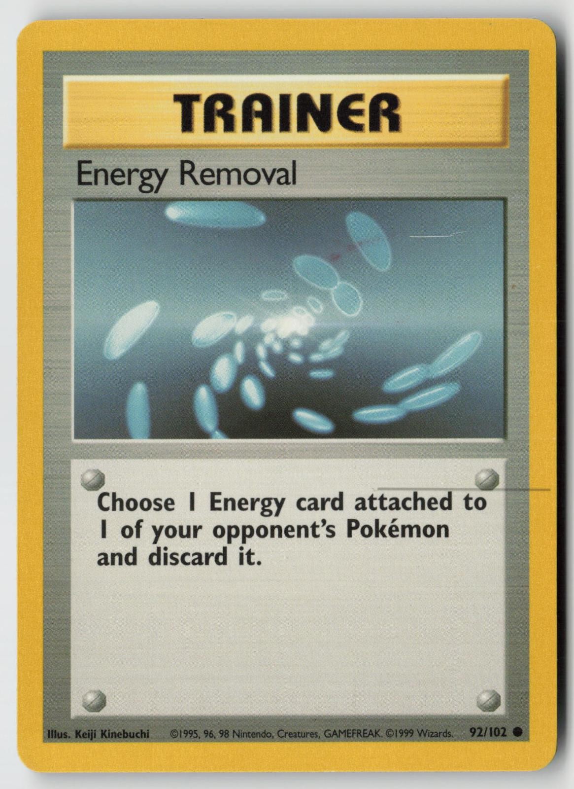 Energy Removal 92/102 Common Base Set Unlimited Pokemon Lightly Played
