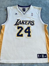 Kobe Bryant NBA Lakers Sunday White Jersey Men XL Adidas Sewn #24 Vintage