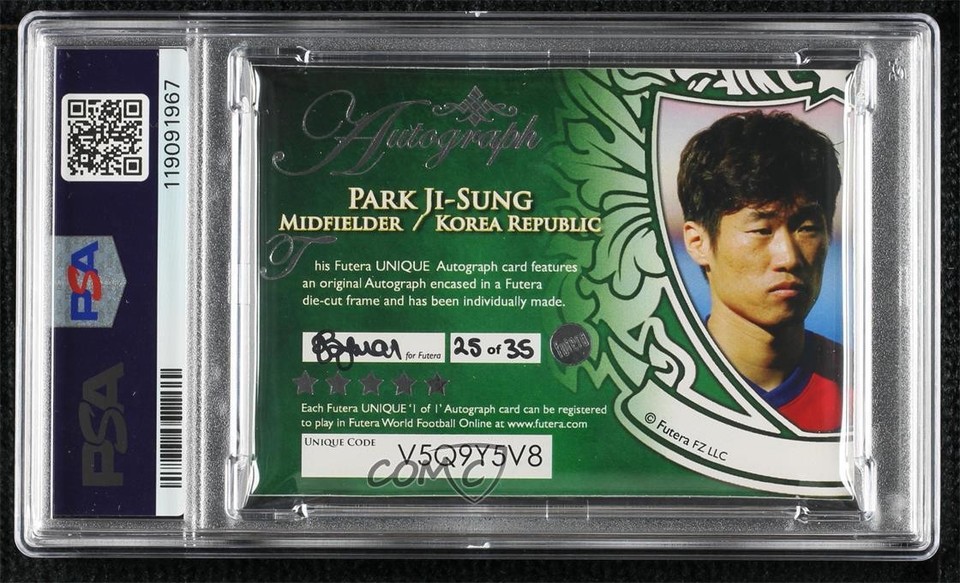 Carte Panini Coupe Du Monde 2006 #139 Park Ji-Sung - Notée PSA 9 (Comme Neuf) - Collector