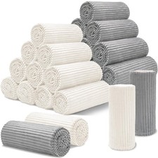 24 PCS Throw Blanket, Flannel Blankets in Bulk 50 x 60 in Sleepover Blankets ...