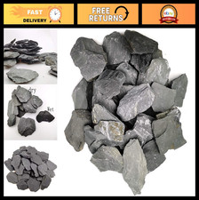 Natural Slate Rocks for Aquariums Landscaping - PH Neutral Stone, 10 LB 3-5"
