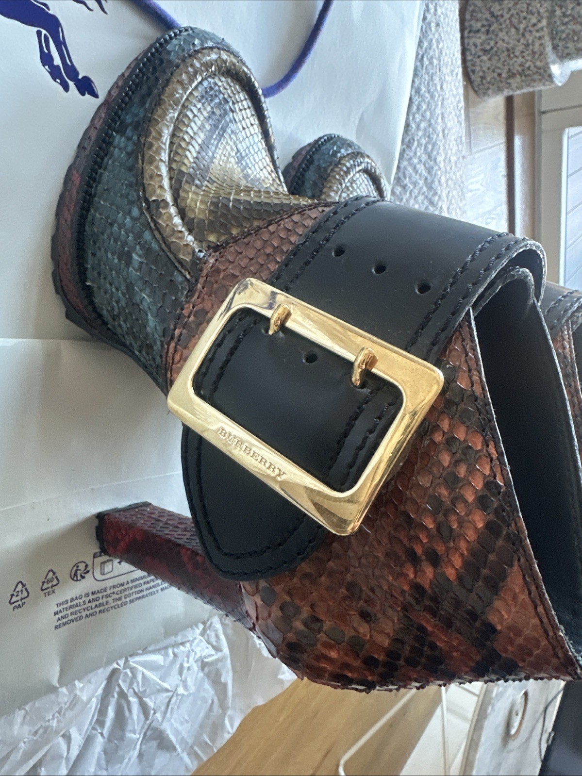 Burberry Genuine Python Heeled boots size 41 / UK 7 Women’s Runway £2k RRP image 7