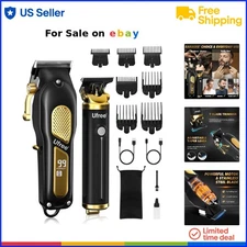 Cordless Hair Clippers Trimmers Set for Men Lithium-ion Rechargeable Grooming